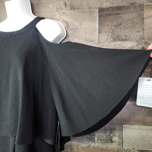 New Adrianna Papell Cold Shoulder Crepe Sheath Dress - Picture 3 of 11